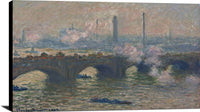 Waterloo Bridge, Gray Day Painting Claude Monet Canvas Art Fine Art Print