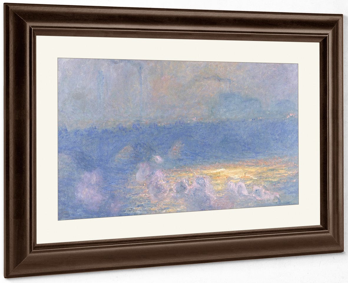 Waterloo Bridge, Sunlight Effect With Smoke By Claude Monet Fine Art Print