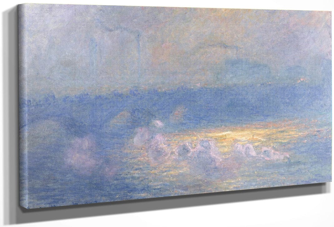 Waterloo Bridge, Sunlight Effect With Smoke By Claude Monet Fine Art Print