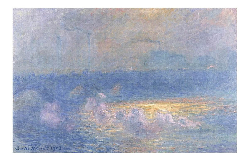 Waterloo Bridge, Sunlight Effect With Smoke By Claude Monet Fine Art Print Fine Art Print