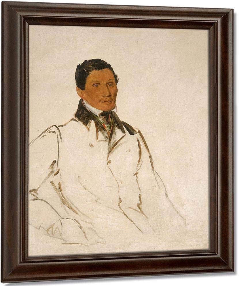 Waun Naw Con, The Dish (John W. Quinney), A Missionary Preacher By George Catlin Fine Art Print