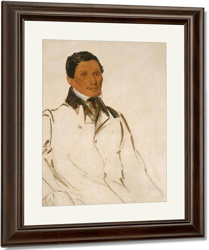 Waun Naw Con, The Dish (John W. Quinney), A Missionary Preacher By George Catlin Fine Art Print