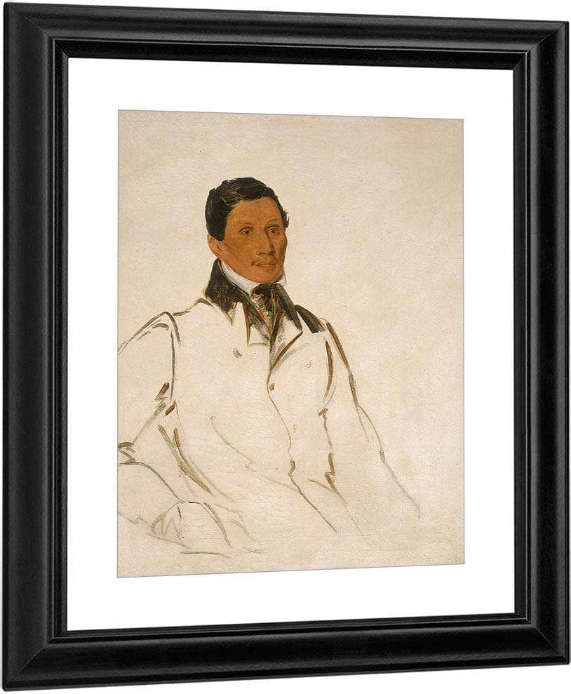 Waun Naw Con, The Dish (John W. Quinney), A Missionary Preacher By George Catlin Fine Art Print