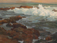 Waves Breaking Along A Rocky Coast By Edgar Payne Fine Art Print