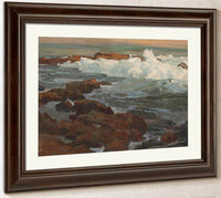 Waves Breaking Along A Rocky Coast By Edgar Payne Fine Art Print