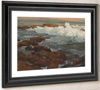 Waves Breaking Along A Rocky Coast By Edgar Payne Fine Art Print