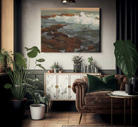 Waves Breaking Along A Rocky Coast By Edgar Payne Fine Art Print