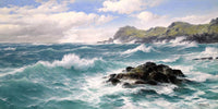 Waves Off The Cornish Coast Painting David James Canvas Art Fine Art Print