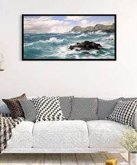 Waves Off The Cornish Coast Painting David James Canvas Art Fine Art Print