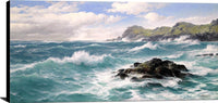 Waves Off The Cornish Coast Painting David James Canvas Art Fine Art Print