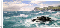 Waves Off The Cornish Coast Painting David James Canvas Art Fine Art Print