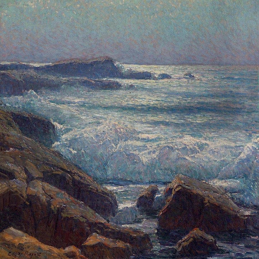 Waves On The California Coast By Edgar Payne Fine Art Print