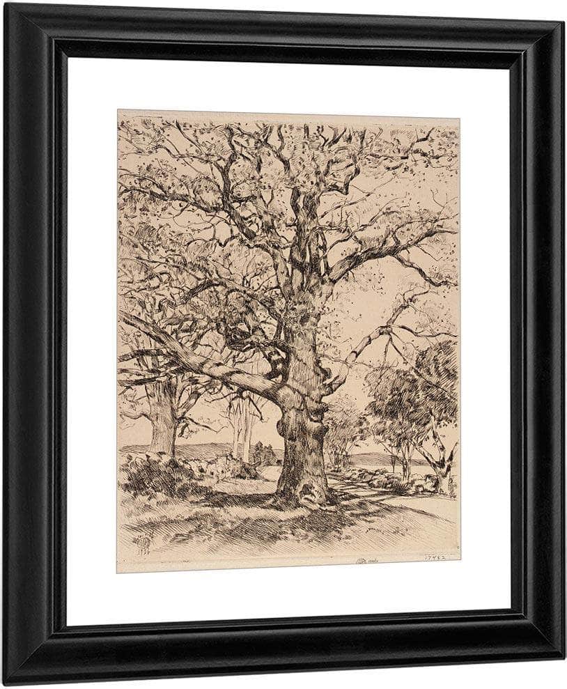 Wayside Inn Oaks In Spring By Childe Hassam Fine Art Print