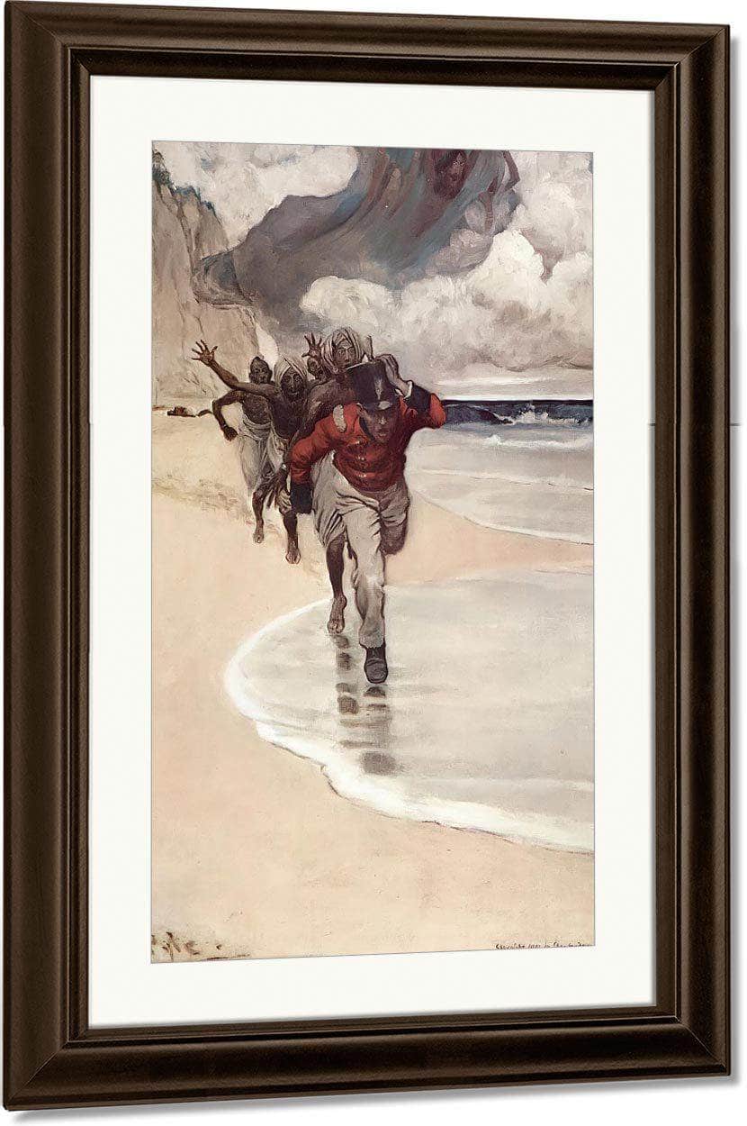 We Started To Run Back To The Raft For Our Lives By Howard Pyle Fine Art Print