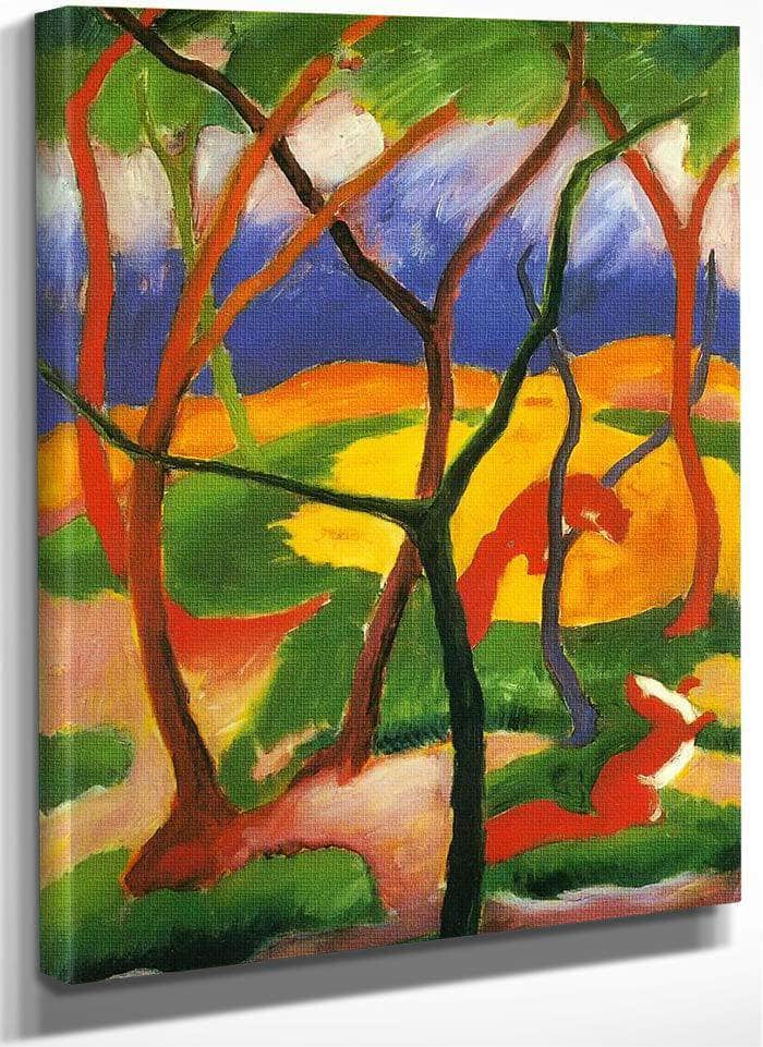 Weasels At Play By Franz Marc Fine Art Print