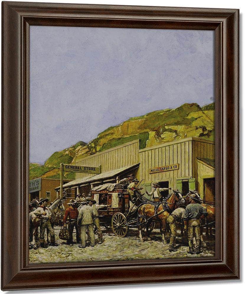 Wells Fargo Stage C. 1948 By Norman Mills Price Fine Art Print