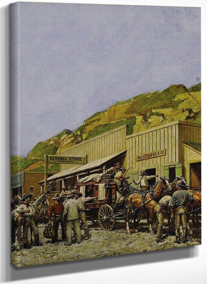 Wells Fargo Stage C. 1948 By Norman Mills Price Fine Art Print
