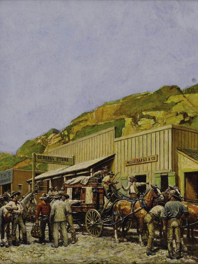 Wells Fargo Stage C. 1948 By Norman Mills Price Fine Art Print