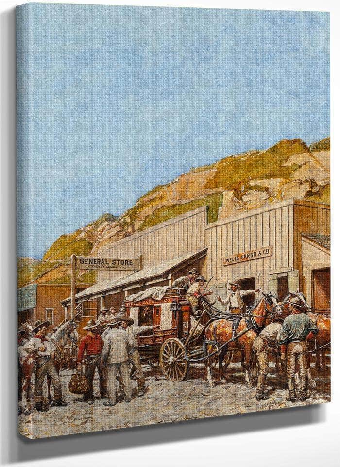 Wells Fargo Stagecoach 1948 By Norman Mills Price Fine Art Print