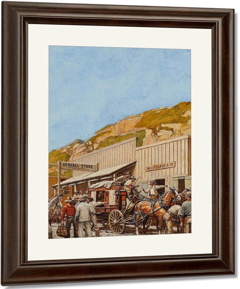 Wells Fargo Stagecoach 1948 By Norman Mills Price Fine Art Print