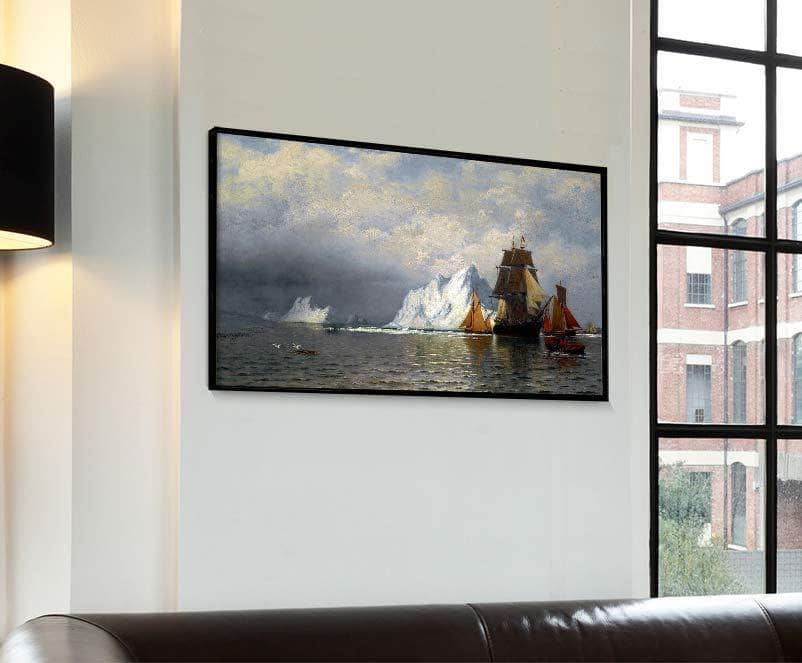 Whaler And Fishing Vessels Near The Coast Of Labrador Painting William Bradford Canvas Art Fine Art Print