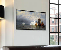 Whaler And Fishing Vessels Near The Coast Of Labrador Painting William Bradford Canvas Art Fine Art Print