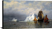 Whaler And Fishing Vessels Near The Coast Of Labrador Painting William Bradford Canvas Art Fine Art Print