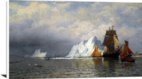 Whaler And Fishing Vessels Near The Coast Of Labrador Painting William Bradford Canvas Art Fine Art Print