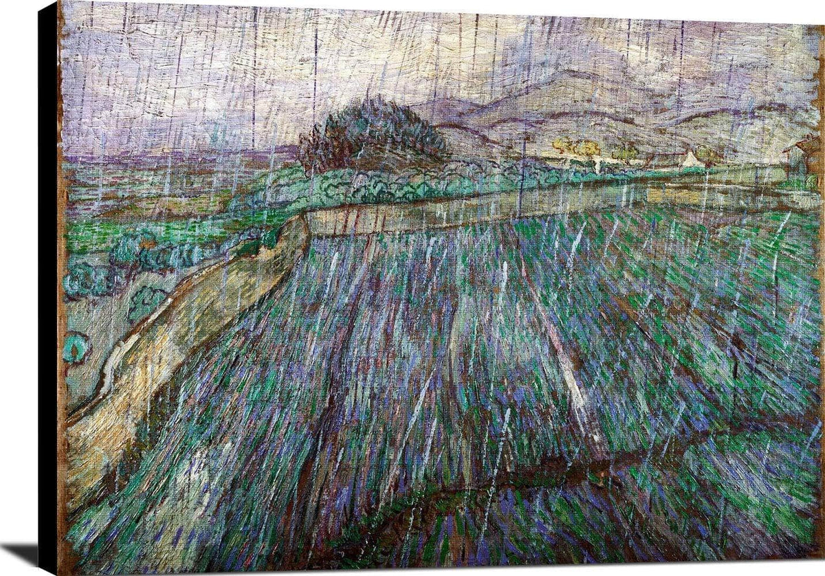 Wheat Field In Rain Painting Vincent Van Gogh Canvas Art Fine Art Print