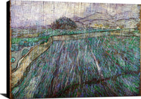 Wheat Field In Rain Painting Vincent Van Gogh Canvas Art Fine Art Print