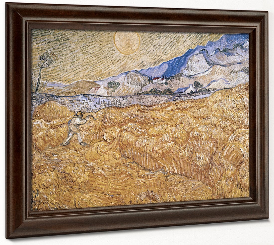 Wheat Field With Reaper (Harvest In Provence) By Vincent Van Gogh Fine Art Print
