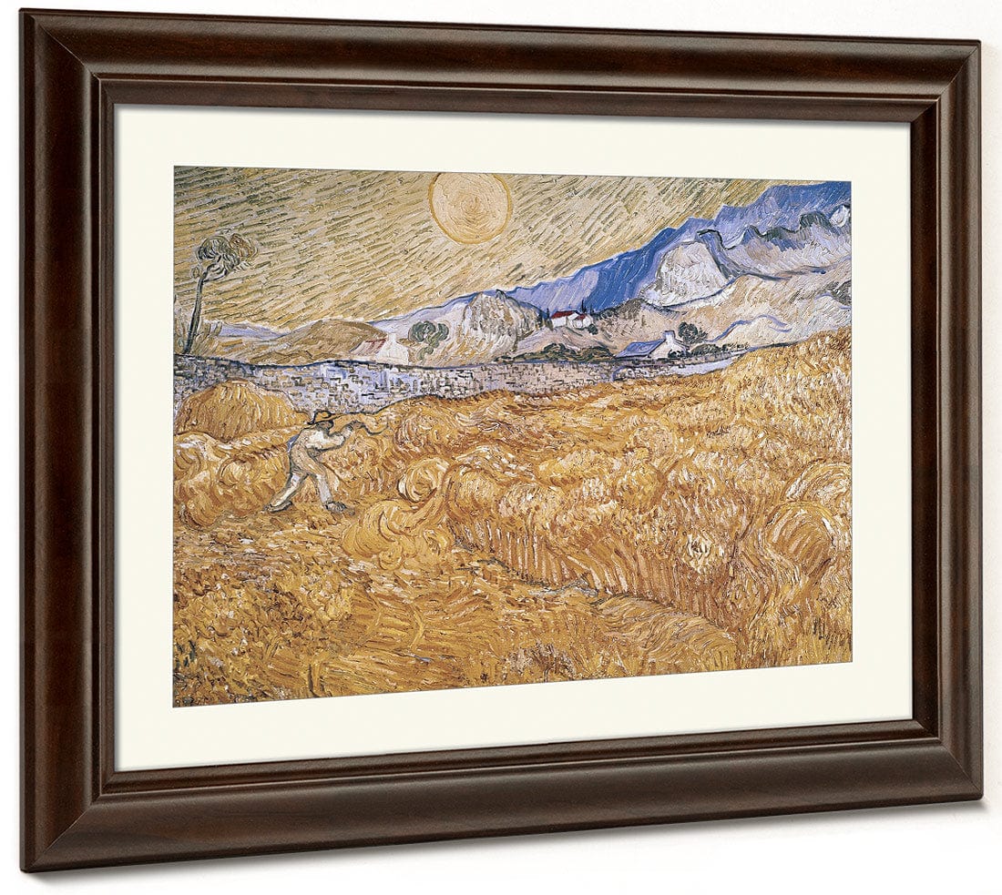 Wheat Field With Reaper (Harvest In Provence) By Vincent Van Gogh Fine Art Print