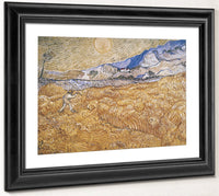 Wheat Field With Reaper (Harvest In Provence) By Vincent Van Gogh Fine Art Print