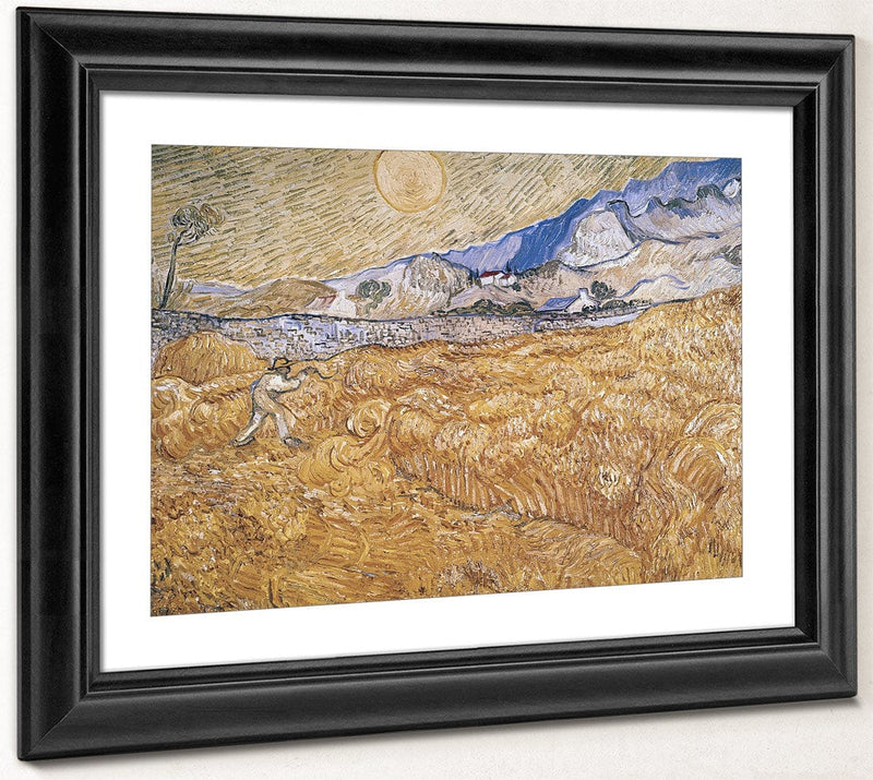 Wheat Field With Reaper (Harvest In Provence) By Vincent Van Gogh Fine Art Print