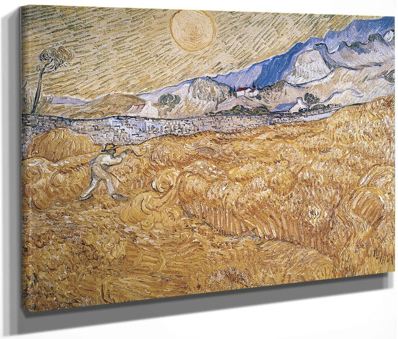 Wheat Field With Reaper (Harvest In Provence) By Vincent Van Gogh Fine Art Print