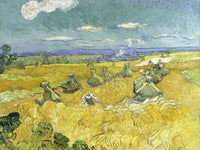 Wheat Fields With Reaper Auvers By Vincent Van Gogh Fine Art Print