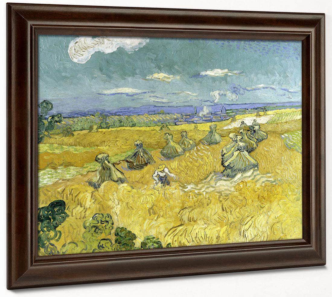Wheat Fields With Reaper Auvers By Vincent Van Gogh Fine Art Print