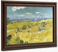 Wheat Fields With Reaper Auvers By Vincent Van Gogh Fine Art Print
