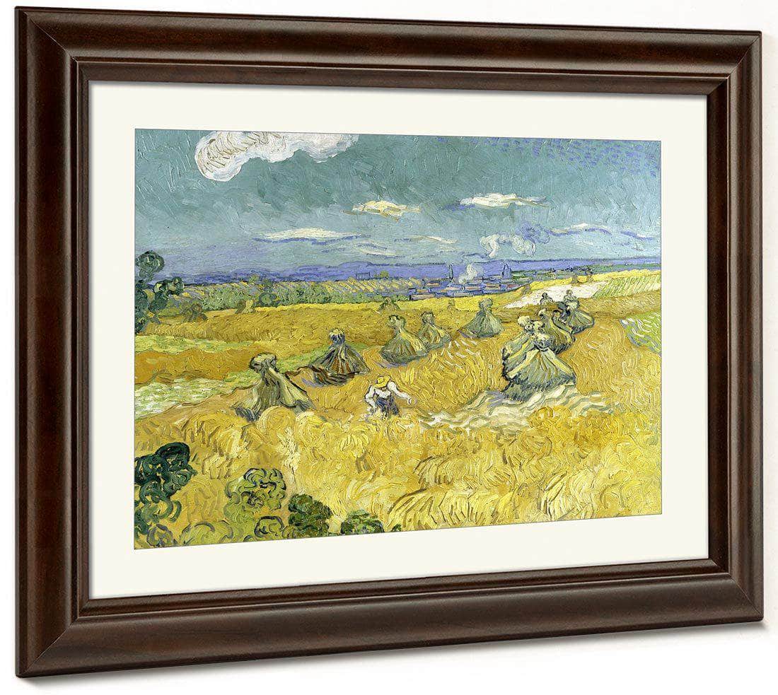 Wheat Fields With Reaper Auvers By Vincent Van Gogh Fine Art Print