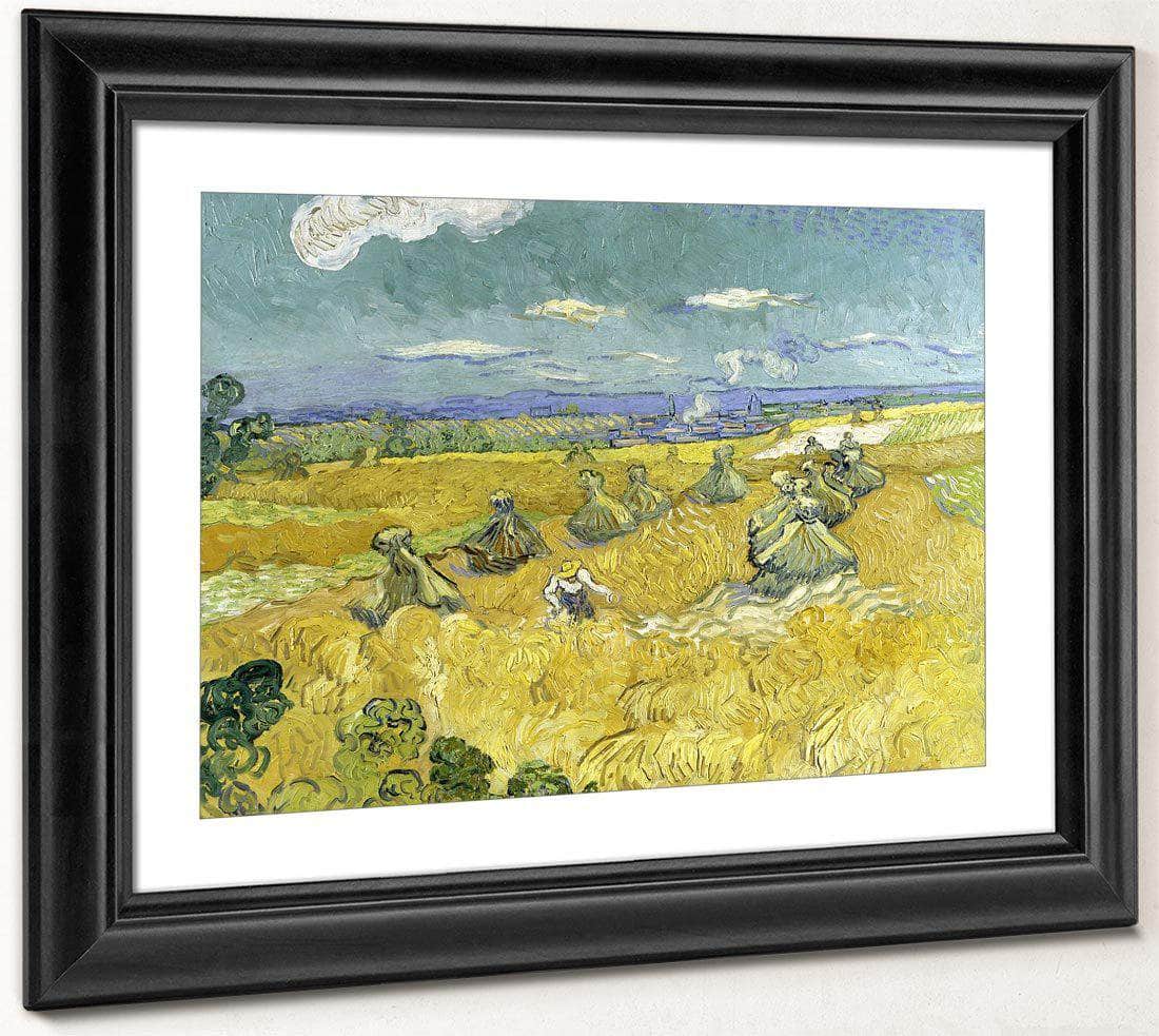 Wheat Fields With Reaper Auvers By Vincent Van Gogh Fine Art Print