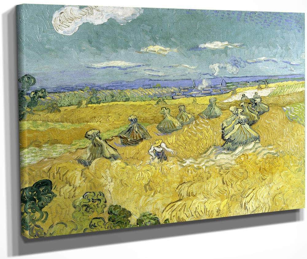 Wheat Fields With Reaper Auvers By Vincent Van Gogh Fine Art Print
