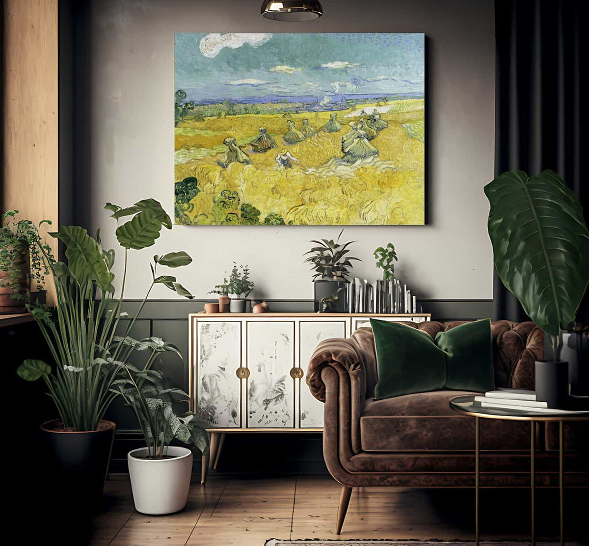 Wheat Fields With Reaper Auvers By Vincent Van Gogh Fine Art Print