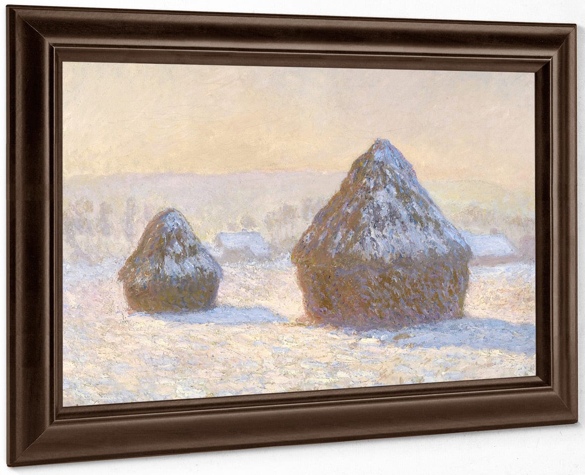 Wheatstacks, Snow Effect, Morning (Meules, Effet De Neige, Le Matin) By Claude Monet Fine Art Print