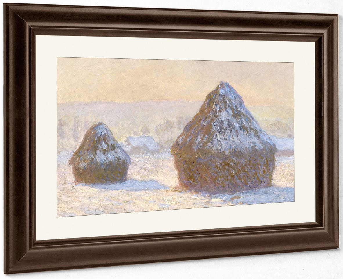 Wheatstacks, Snow Effect, Morning (Meules, Effet De Neige, Le Matin) By Claude Monet Fine Art Print