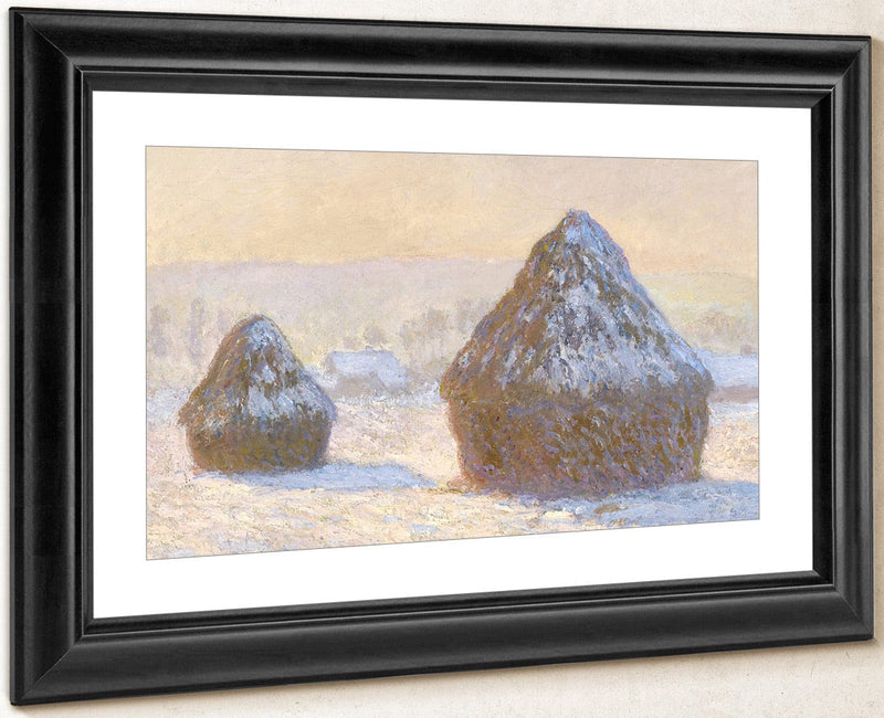 Wheatstacks, Snow Effect, Morning (Meules, Effet De Neige, Le Matin) By Claude Monet Fine Art Print
