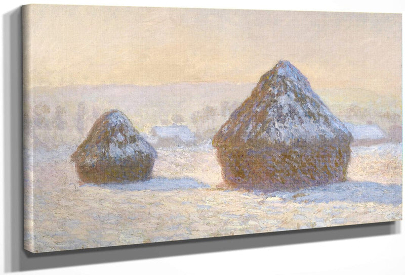 Wheatstacks, Snow Effect, Morning (Meules, Effet De Neige, Le Matin) By Claude Monet Fine Art Print