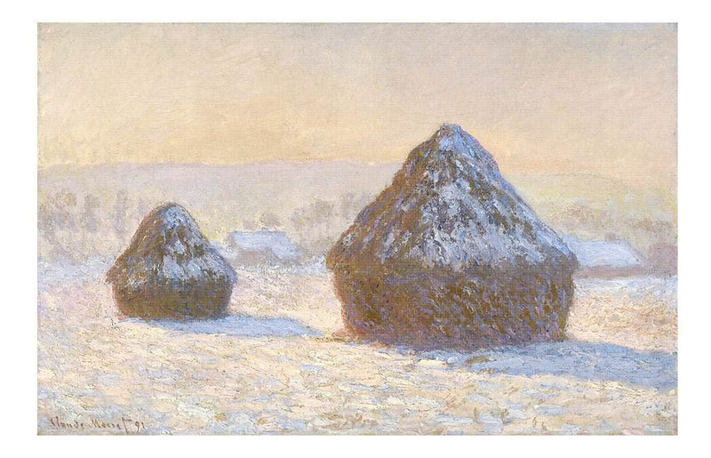 Wheatstacks, Snow Effect, Morning (Meules, Effet De Neige, Le Matin) By Claude Monet Fine Art Print Fine Art Print