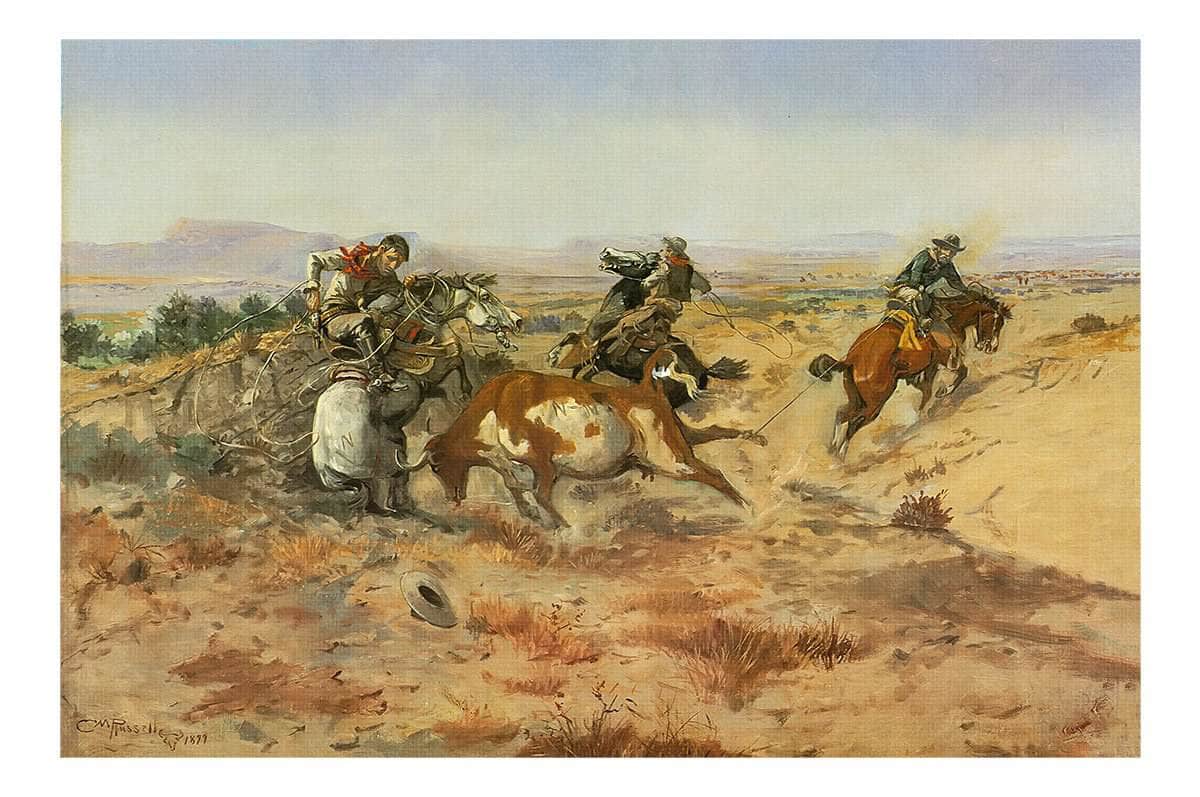 When Cowboys Get In Trouble By Charles Marion Russell Fine Art Print Fine Art Print