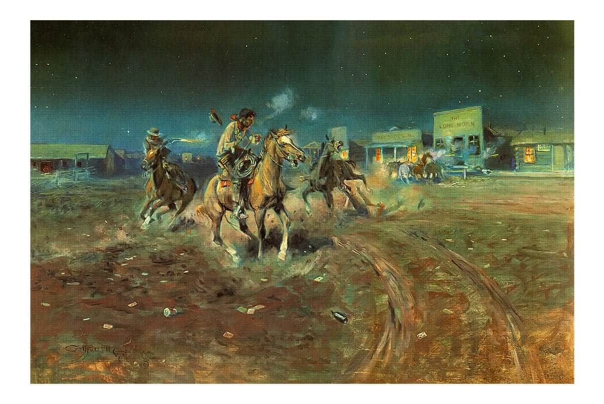 When Gun Speak Death Settles Dispute By Charles Marion Russell Fine Art Print Fine Art Print