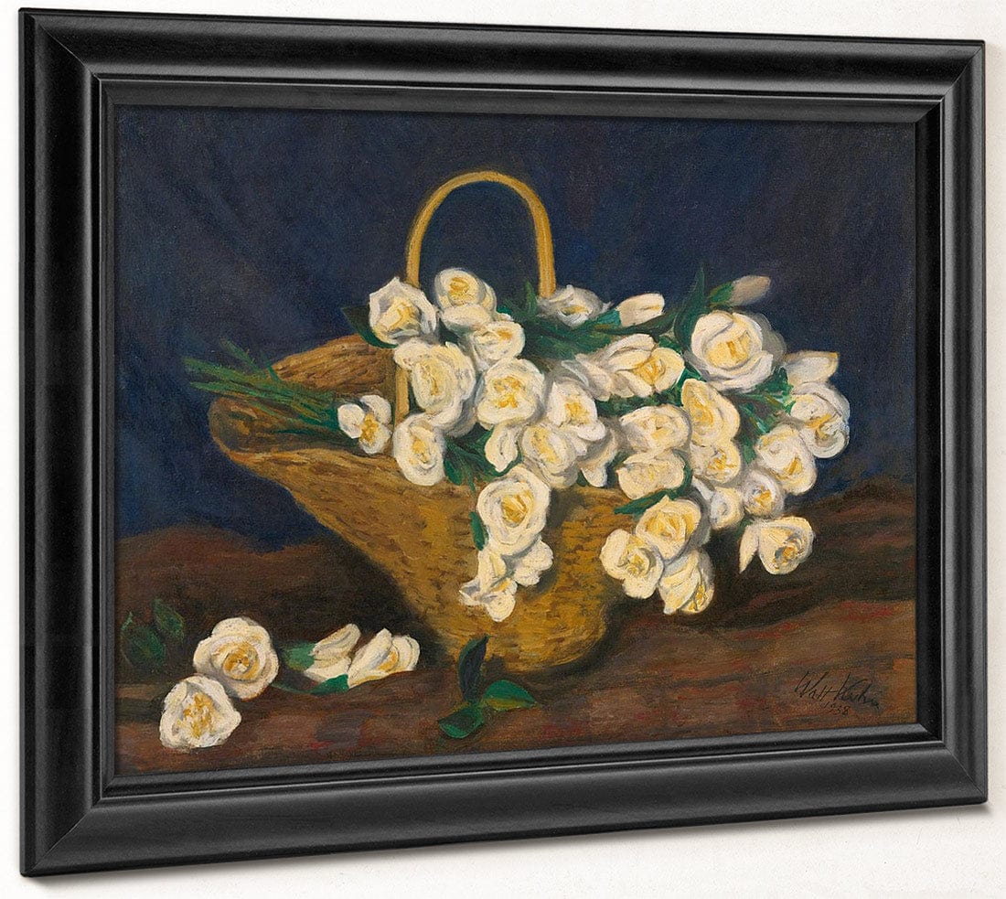 White By Roses By In By Basket By Walt Kuhn Fine Art Print